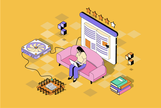 Online reading  Illustration