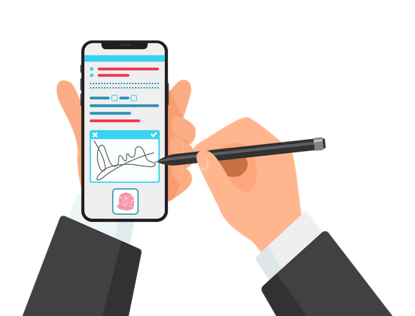 Online signature  Illustration