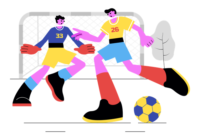 Opponents playing Soccer Sports  Illustration