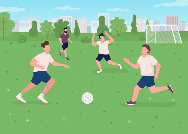 Outdoor football match  Illustration