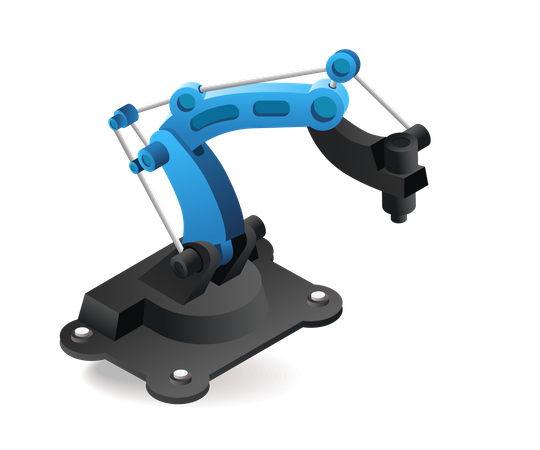 Outil technologique bras robotique de soudage industriel avec intelligence artificielle  Illustration