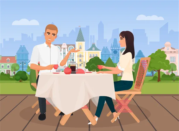 Paar beim Date  Illustration
