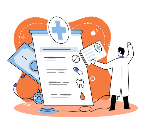Pagamento de seguro médico  Ilustração