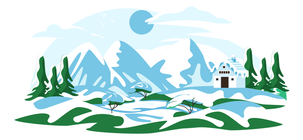 Paisaje nevado  Ilustración