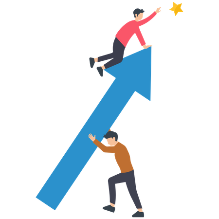 Partnership working together for success  イラスト