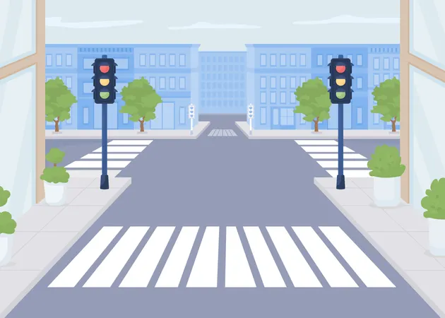 Pedestrian crossing  Illustration
