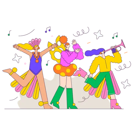 People Celebration Carnaval  Illustration