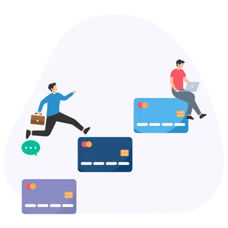 People paying via Credit Card  Illustration
