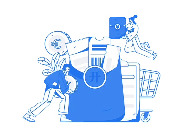 People purchase gift using gift card  Illustration