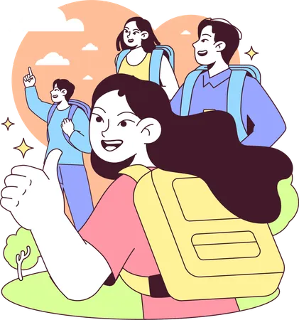 People rucking together  Illustration