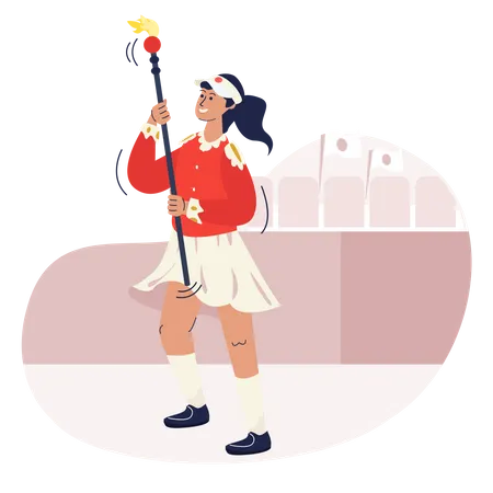 Desempenho de líder de torcida  Ilustração