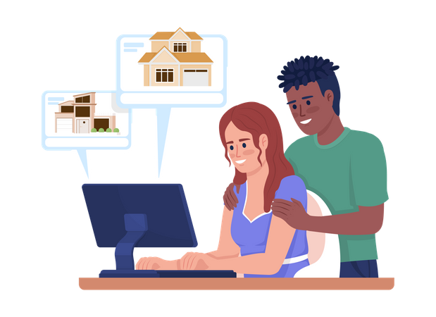 Pesquisa de imóveis on-line  Ilustração