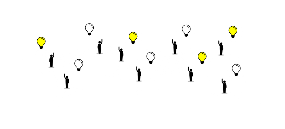 Pessoas ao redor do mundo ajudando e dando ideias  Ilustração