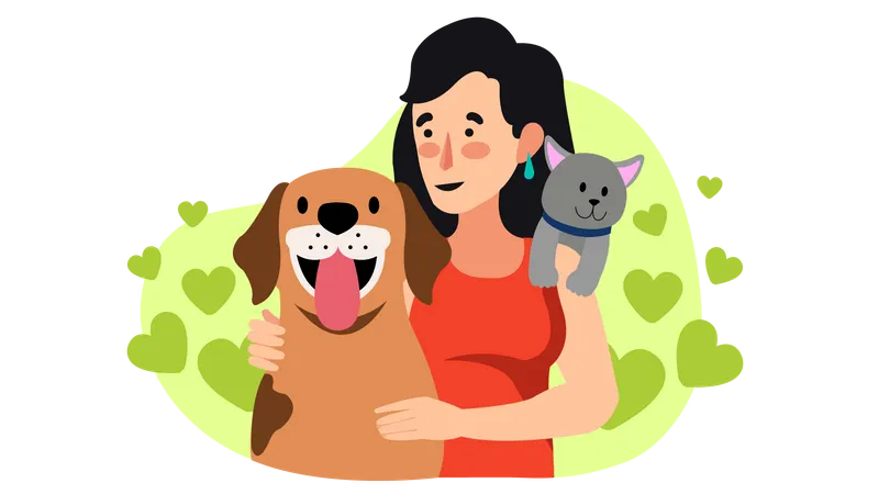 Pet Lover girl  Illustration
