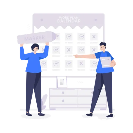 Plano de negócios de trabalho em equipe  Ilustração