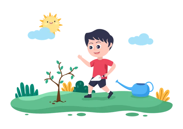 Planting Trees  Illustration