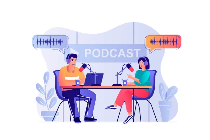Podcast-Streaming  Illustration