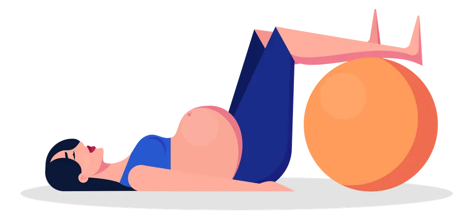 Pregnant woman doing yoga  Illustration