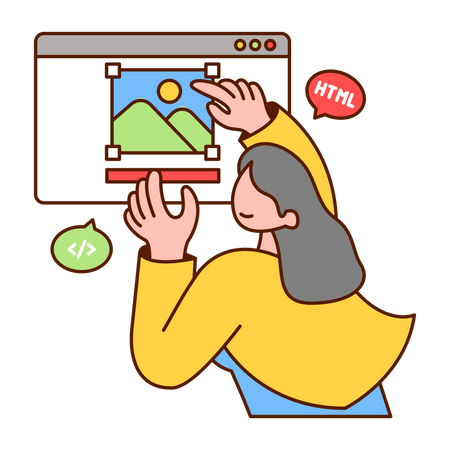 Programmiererin erstellt Website  Illustration