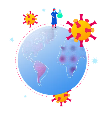 Propagação global do coronavírus  Ilustração