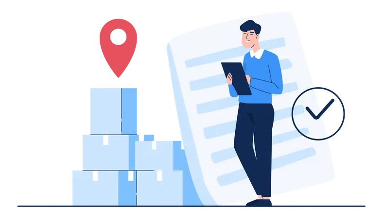 Quality check of delivery products  イラスト
