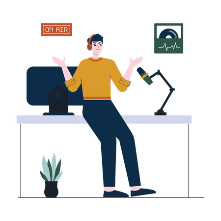 Radio-jockey masculin  Illustration