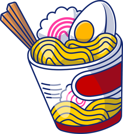 Tasse de nouilles ramen  Illustration