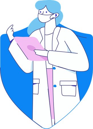Rapport du patient en cours d'analyse par l'infirmière  Illustration