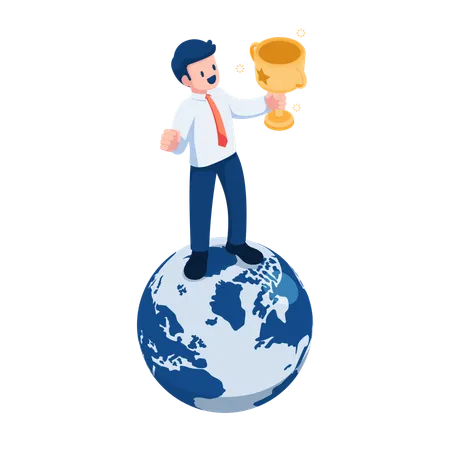 Realização de sucesso empresarial  Ilustração