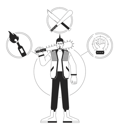 Rebel person archetype  Illustration