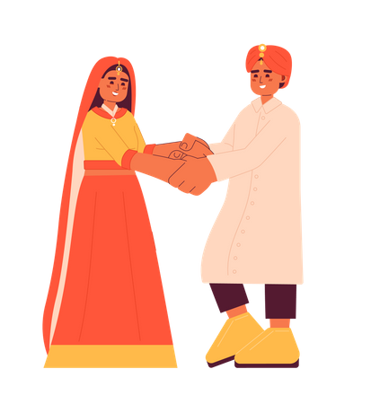 Réception des mariés indiens  Illustration
