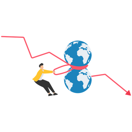 Recessão económica mundial  Ilustração