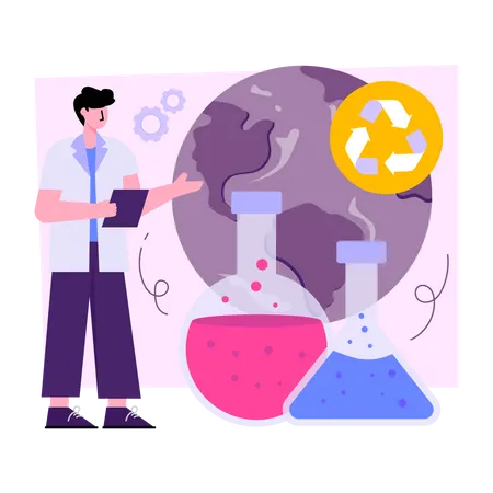 Reciclagem química  Ilustração