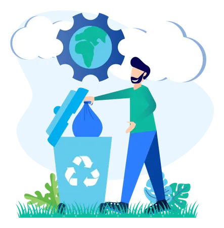 Recicla desechos  Ilustración