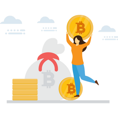 Reicher Bitcoin-Händler  Illustration