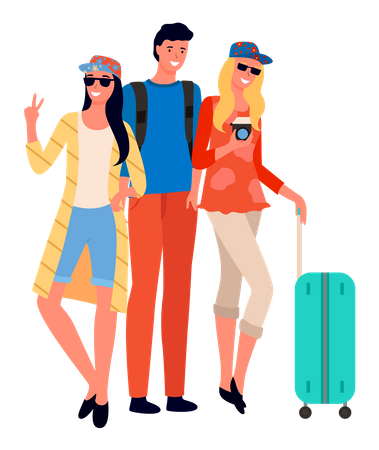Reisender mit Gepäck  Illustration