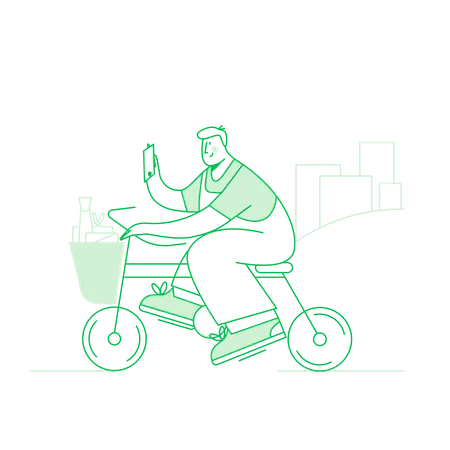 Repartidor va a entregar el paquete  Illustration