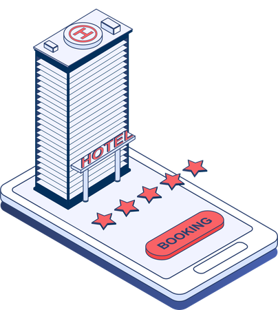 Reserva de hotel on-line  Ilustração