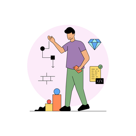 Resolução de problemas e desenvolvimento  Ilustração