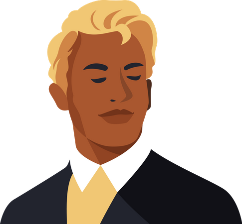 Retrato de homens bonitos  Ilustração