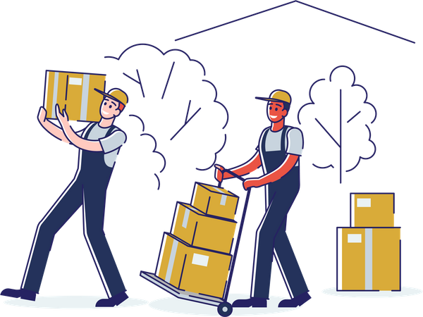 Reubicación y mudanza a una nueva casa  Illustration