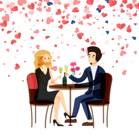 Romantisches Abendessen  Illustration
