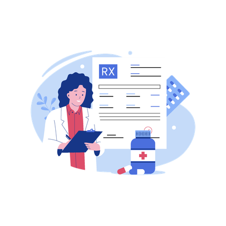 Medicamento de prescrição médica RX  Ilustração