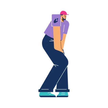 トイレに行きたい悲しい男  イラスト