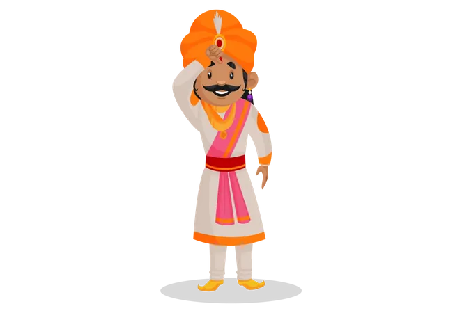 Samrat Ashok fazendo tilak  Ilustração