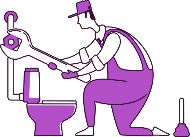 Klempnerarbeiten, rohr, reparieren  Illustration