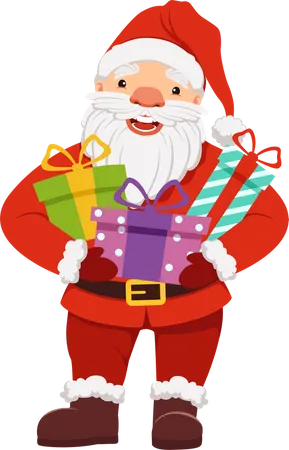 Santa claus action poses  Illustration