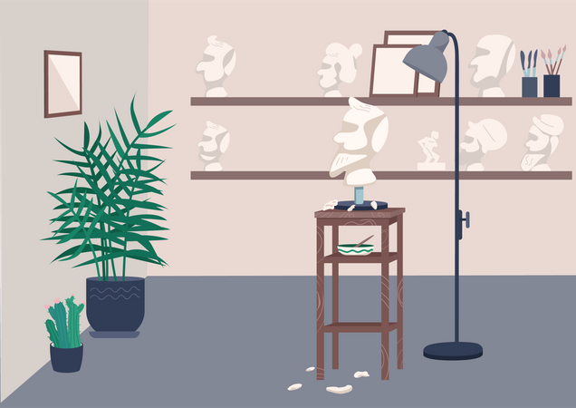 Sculpting studio  イラスト
