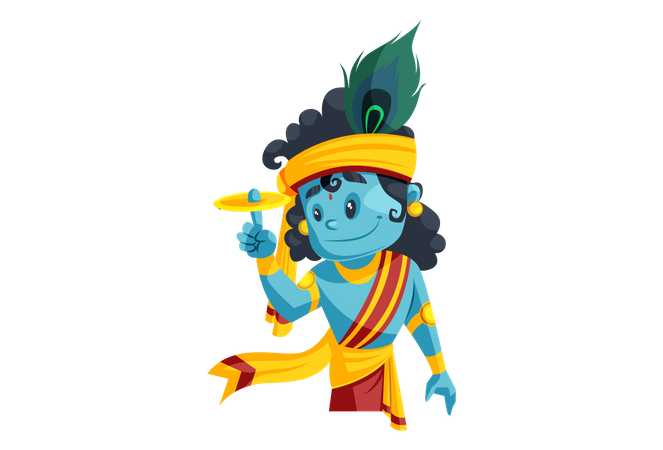 Seigneur indien Krishna avec Sudarshana Chakra  Illustration