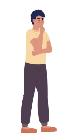 Serious man trying to solve problem Illustration